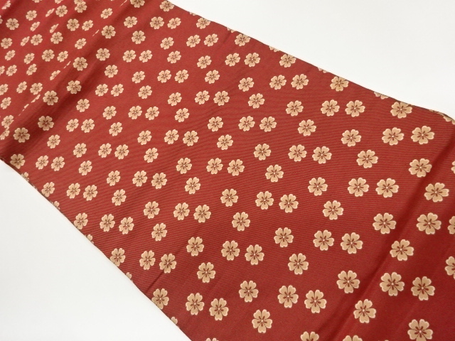 桜模様織出し開き名古屋帯（額縁仕立て）